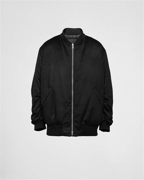 prada bomber mens|Black Cashmere bomber jacket .